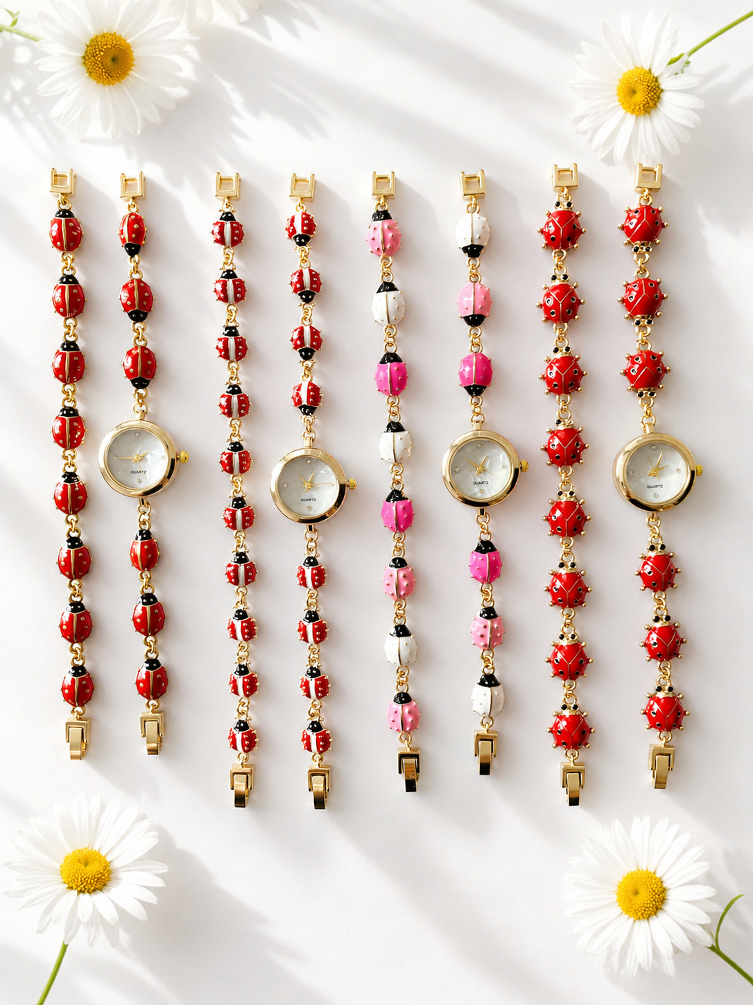 Gold - Ladybug Watch with Matching Bracelet